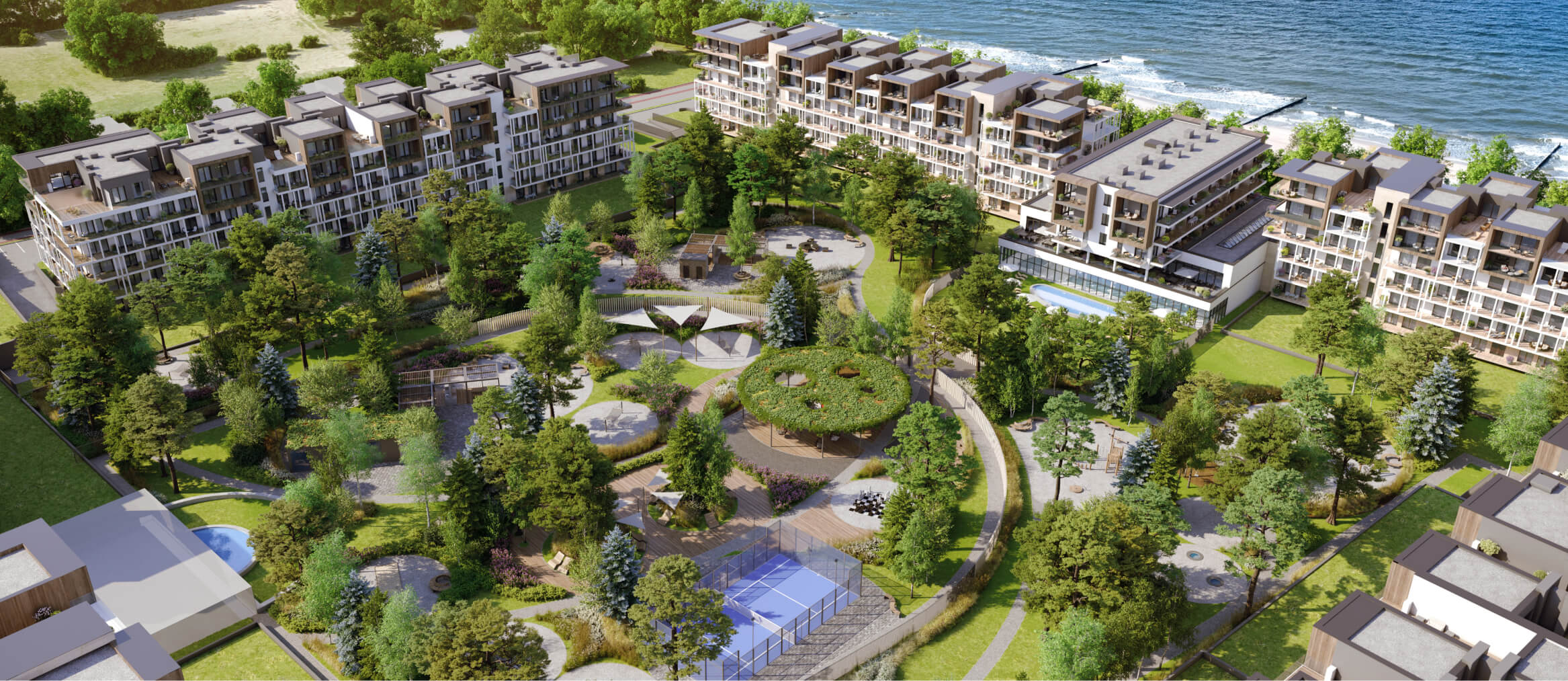 Wizualizacja lokalizacji inwestycji Perłowa Przystań w Sianożętach